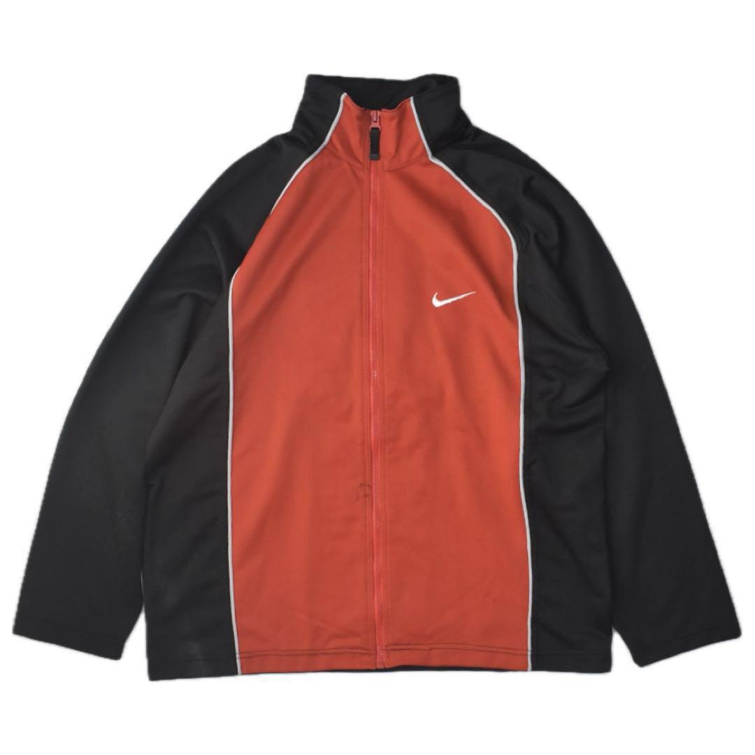 銀タグ/NIKE センターバスケロゴ セットアップ 黒赤 L 90s ジャージ