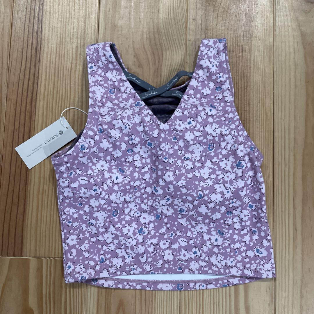 新品SUKALAスカーラSundahl 薄紫色花柄 ヨガウェアSサイズ