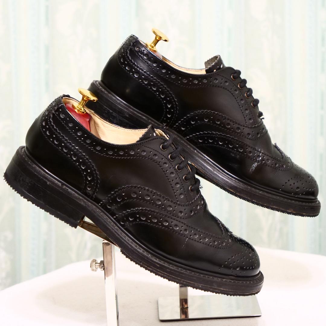 定番超激得 稀少品✨SANDERS製 ブラック 革靴 RTQoJ-m87603086142 ステファンジェームス フルブローグ 新作通販