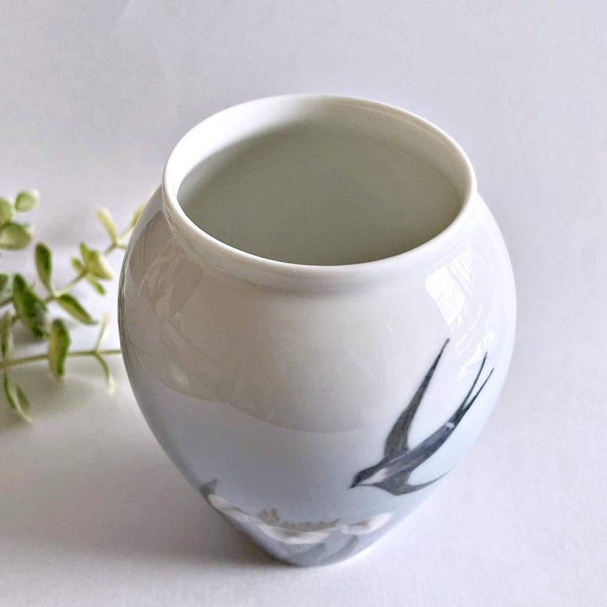 ロイヤルコペンハーゲン 燕 ツバメ 鳥 アイリス アヤメ 赤字覚悟⇒9,000円 花瓶 1947年