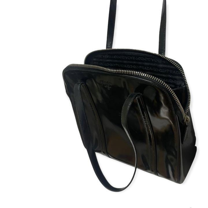ハンドル 本物 ハンドバッグ トートバッグ 本革エナメル lV4nb-m87608347250 プラダ クラシック レザーバッグ ショップ