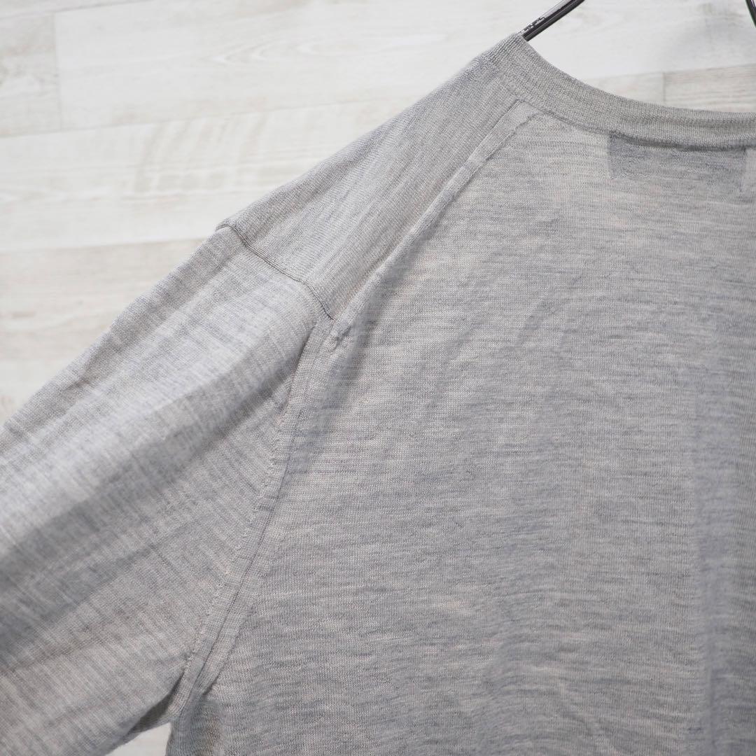 コムデギャルソンオムプリュス 06SS リップ&タンVネックニット-Gray/L