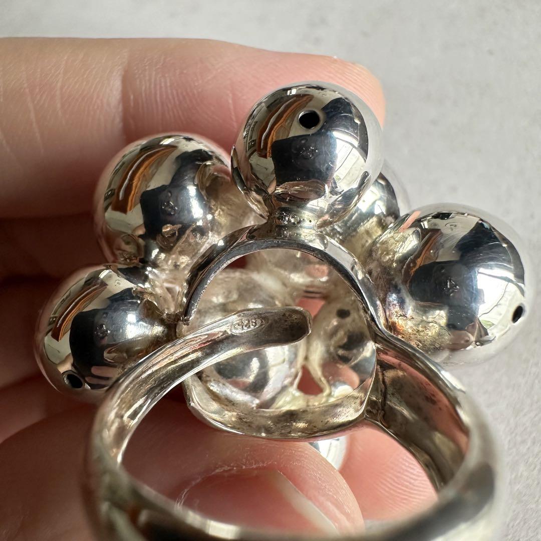 ヴィンテージ！Silver Chunky Bubble Cluster リング