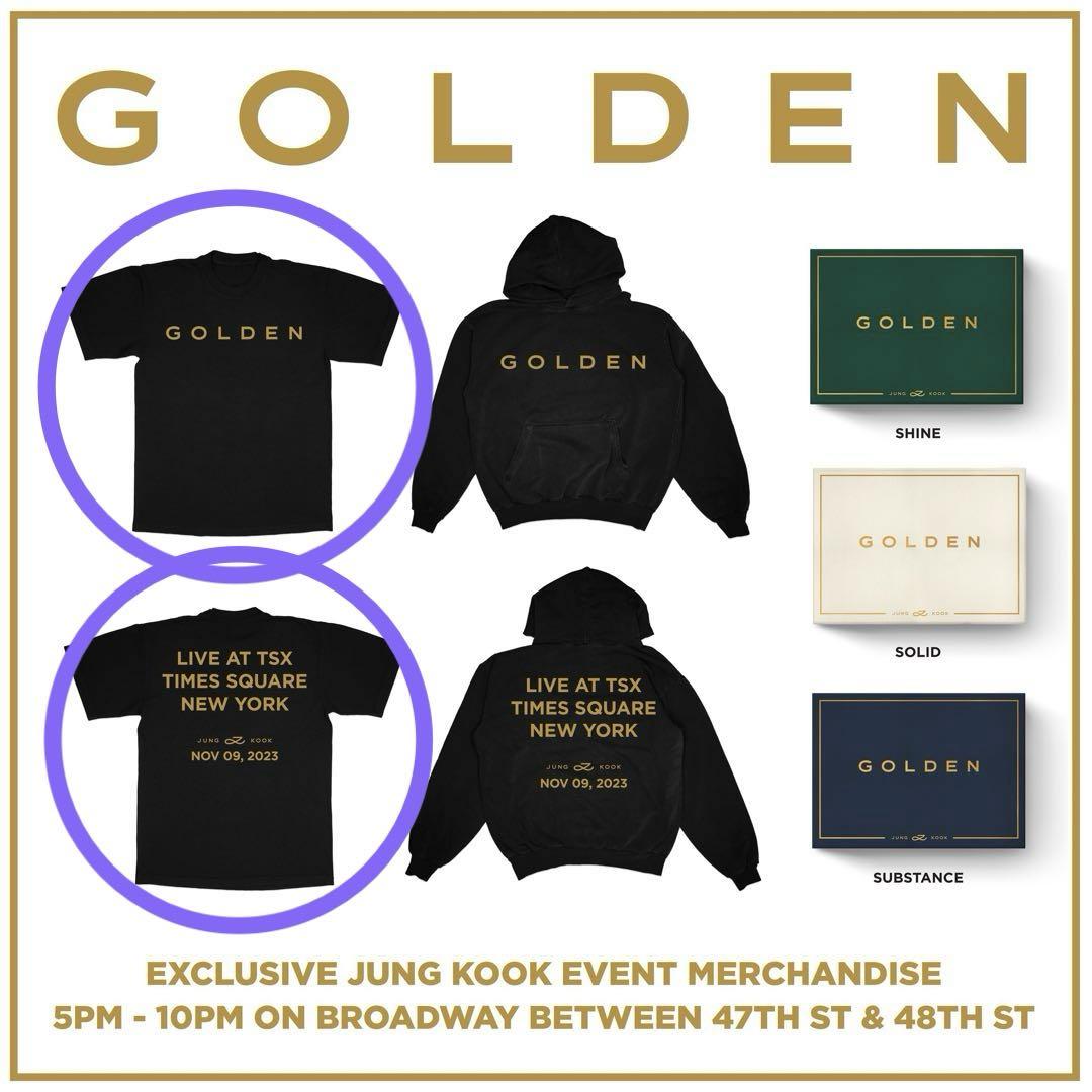 JUNGKOOK NYタイムズスクエア会場限定TシャツGOLDEN ショー