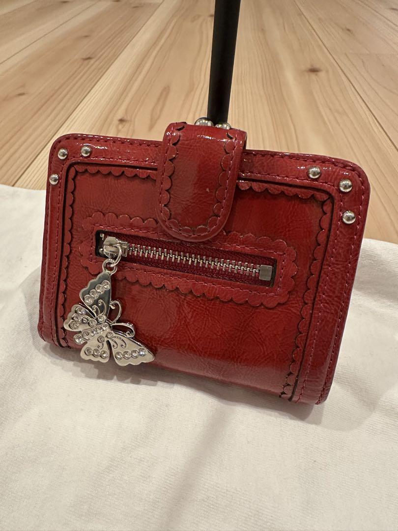 ANNA SUI アナスイ　財布　がま口　チャーム　赤　レッド　折りたたみ