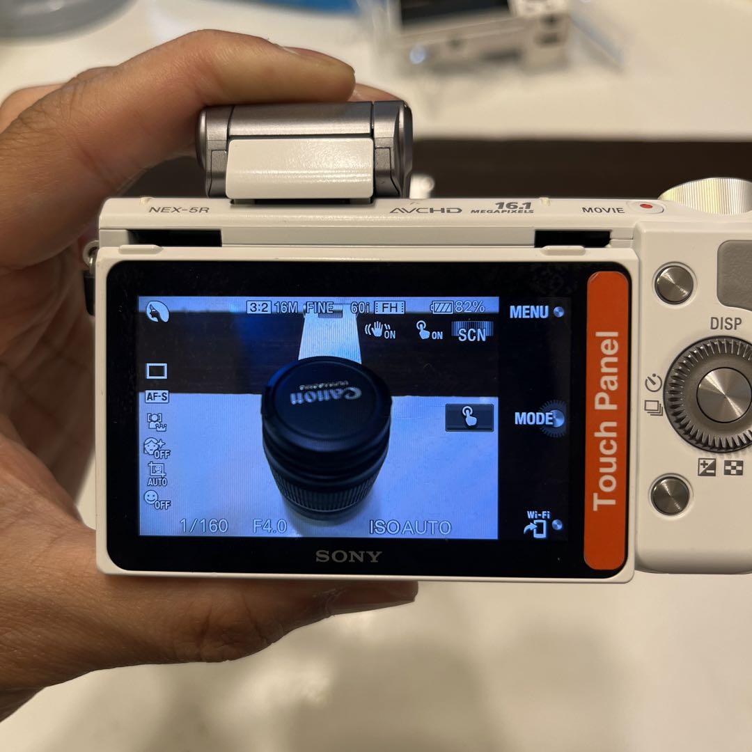 SONY NEX-5R ホワイト 本体 ストロボ付き