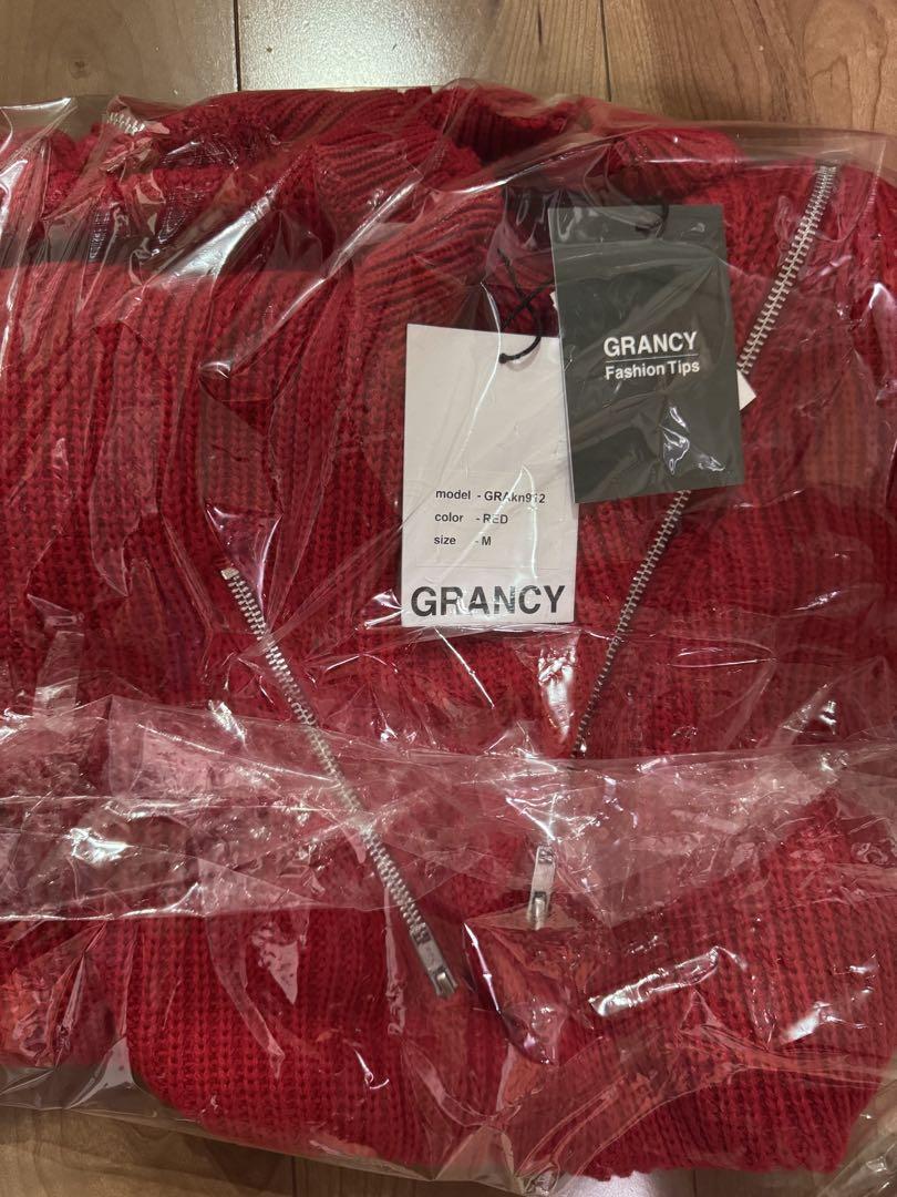 トップス GRANCY ZipDesign Asymmetry Knit RED セール 登場から人気沸騰 GRANCY】ZipDesign Asymmetry Knit
