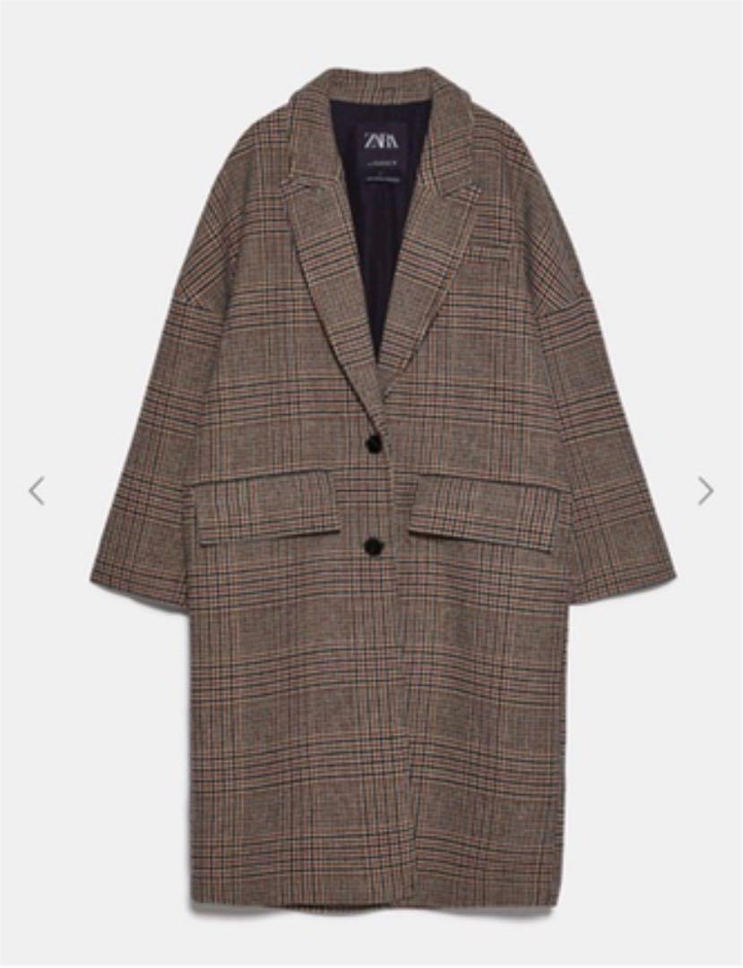 ZARA チェック柄オーバーサイズコート