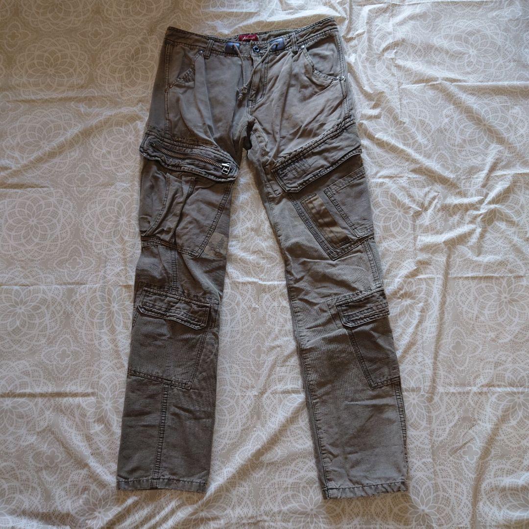 カーゴパンツアビレックスレディース＆メンズグレー ジッパーポケット付きＬ 4,650円