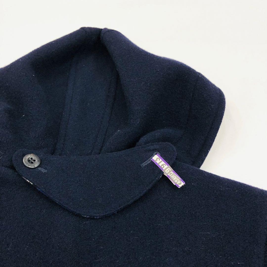 【美品】Burberry バーバリー　ダッフルコート　フード　ノバチェック　紺