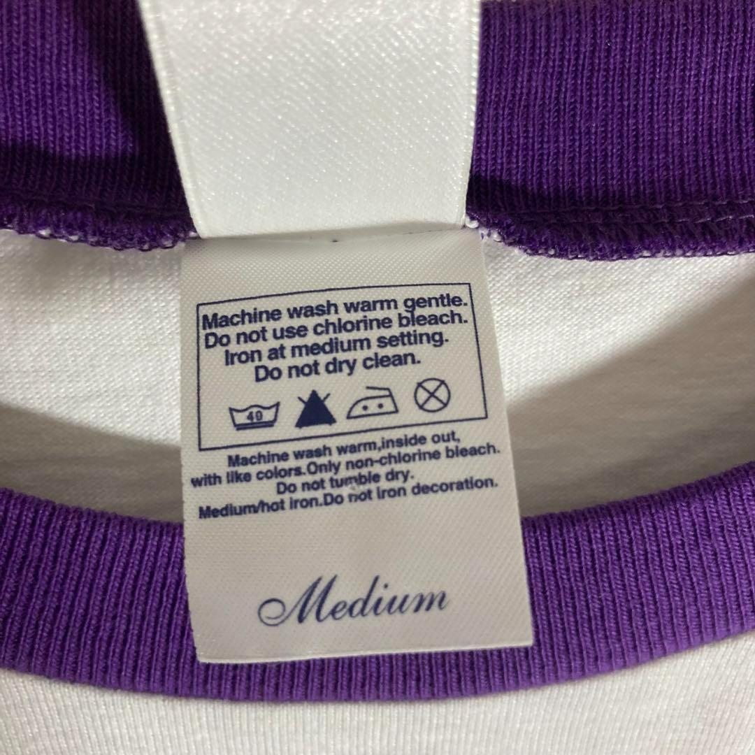 ラグランTシャツ 七分袖 前後ビックプリント ロンT スカル