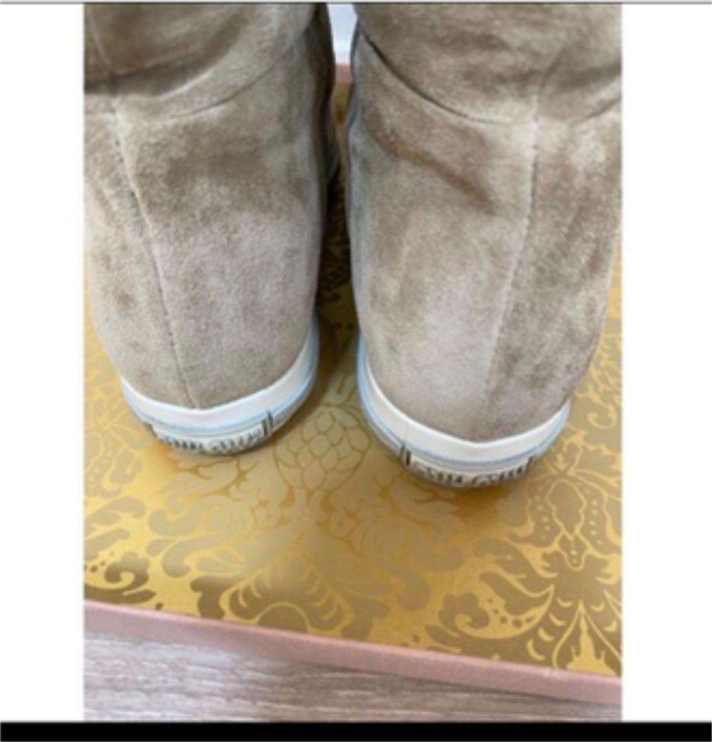 miumiu ロングブーツ 公式通販ショップ MIUMIUロングブーツ 濃い茶 ブーツ