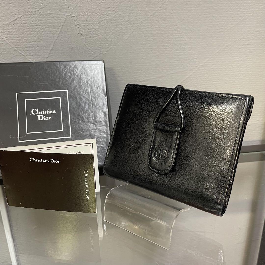 Christian Dior ブラック 二つ折り財布 - メルカリ