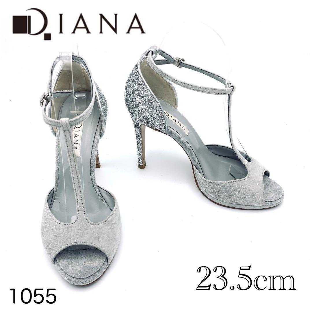 Diana ダイアナ パンプス グレー シルバー スエード グリッター 1055