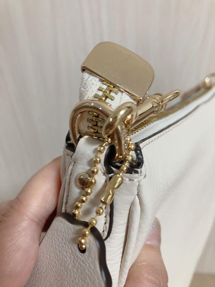 美品*ほぼ未使用　COACH　コーチ　ハンドバッグ　ゴールドチェーン　アイボリー