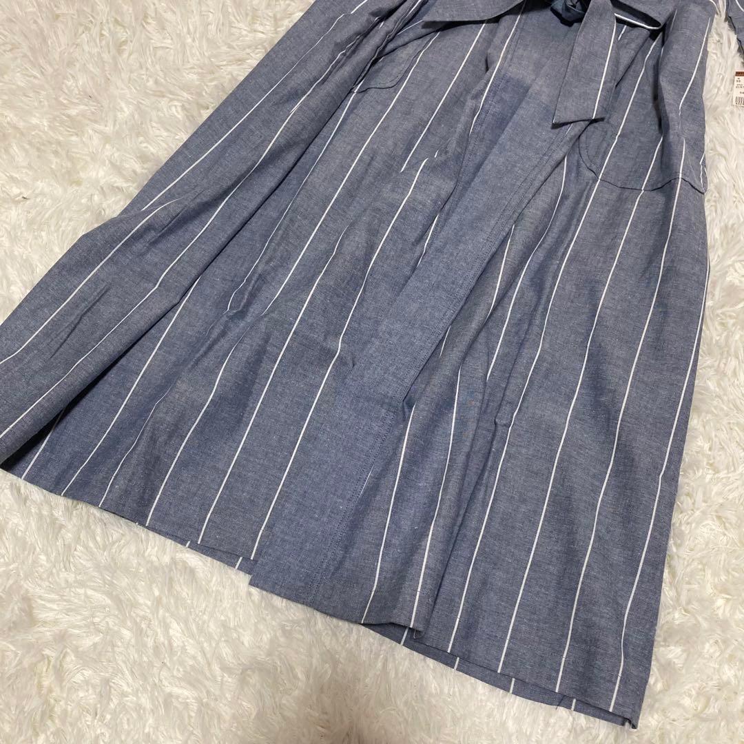 Christian Dior ディオール ガウン シャンブレー ストライプ 水色