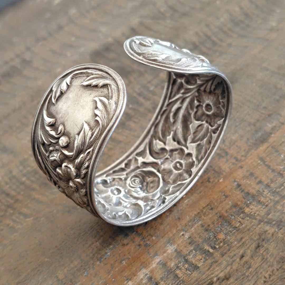 ヴィンテージ S Kirk & Son  シルバー ワイド バングル