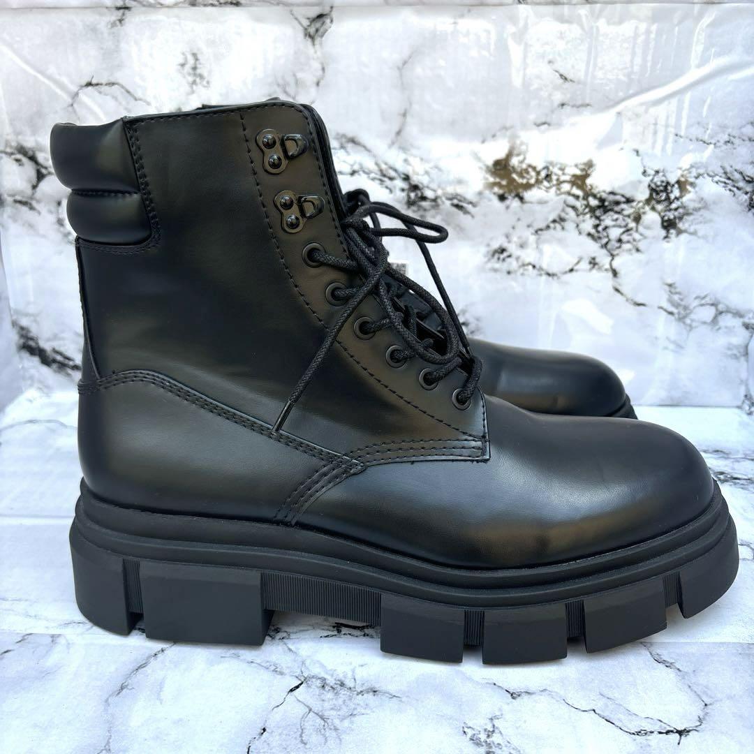 新品☆ZARA ザラ スタッズ付きアンクルブーツ 37 ブラック