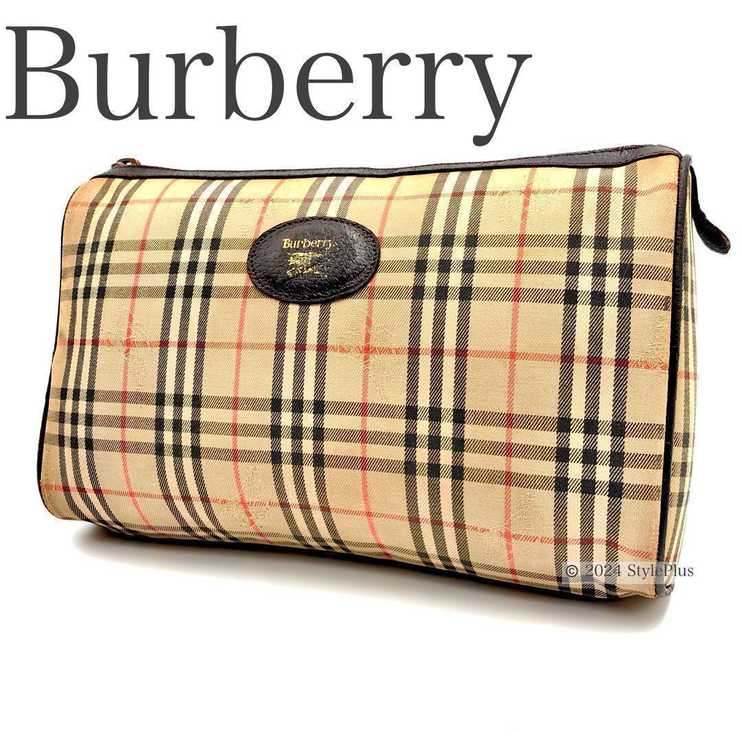 美品　バーバリー　BURBERRY　クラッチバッグ　ノバチェック BURBERRY - 【美品】 BURBERRY クラッチバッグ ノバチェック 本