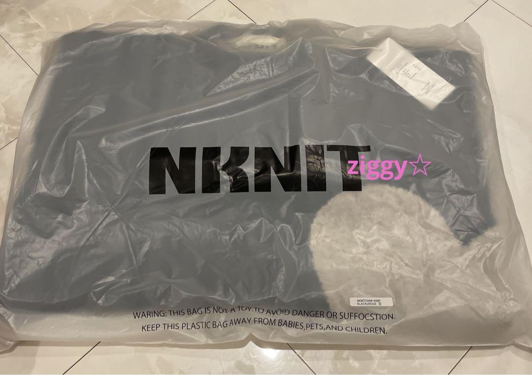 新品 NKNIT pattern KNIT ハートパターンニット ブラック
