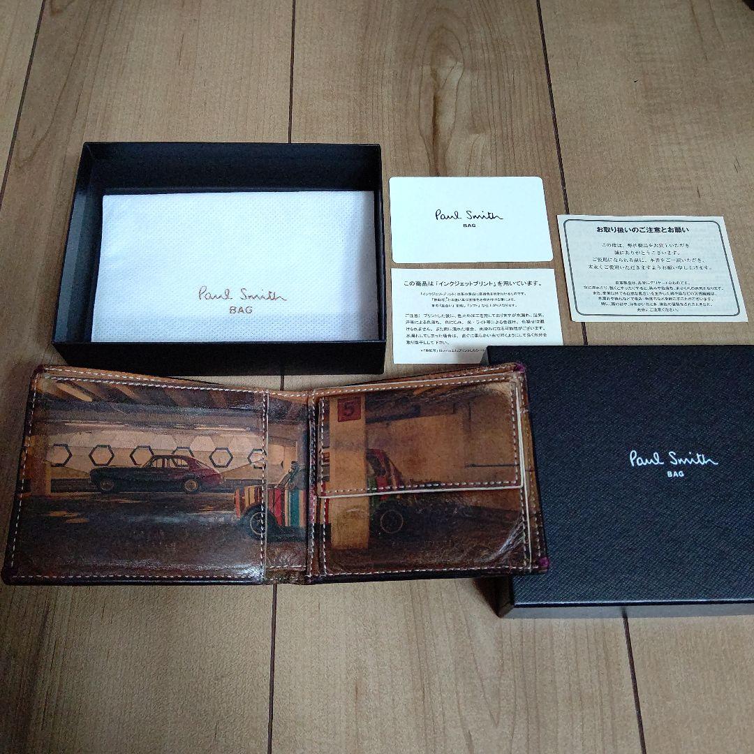 ポールスミス 黒 leather Paul Smith 本革 財布 二つ折り