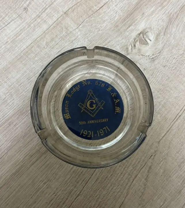 現地物　フリーメイソン 灰皿　ロッジ678 創立50周年　記念品　希少