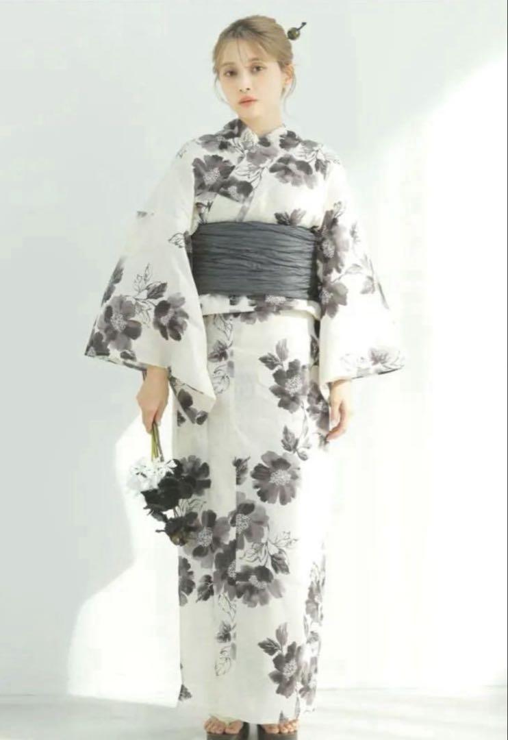 Dita 京の水墨画　浴衣帯セット モノトーン浴衣　黒浴衣　ディータ