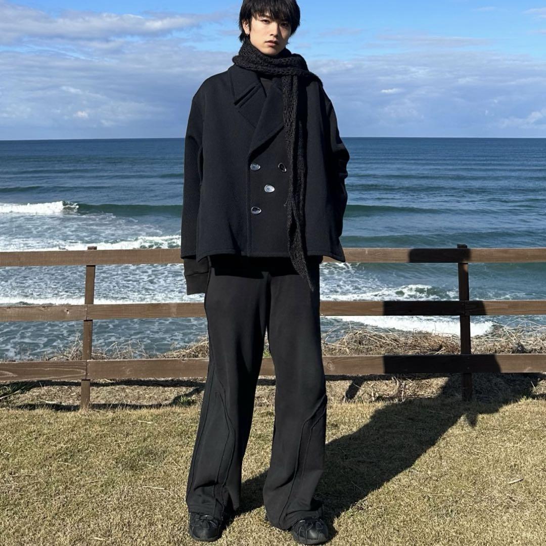 ジャケット・アウター T/SEHNE double layered pea coat black T/SEHNE double layered pea coat black