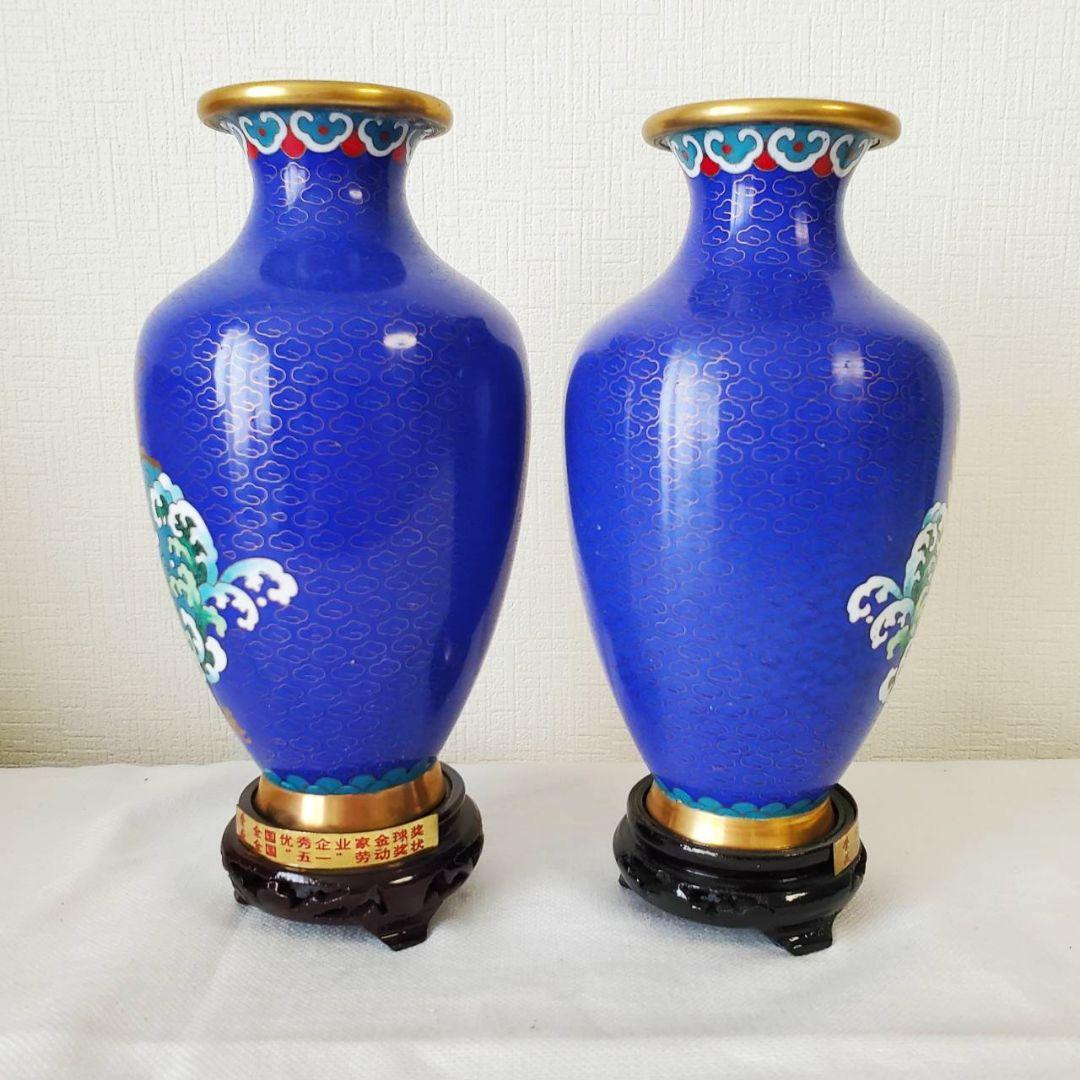 大人気新品 絵付 中国古玩 セット 2点 壺 七宝焼 中国七宝 中国古美術 唐物 花器 花瓶 美術品 アンティーク Oyostate Gov Ng