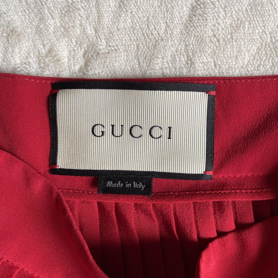 GUCCI シルク プリーツスカート GUCCI シルク プリーツスカート