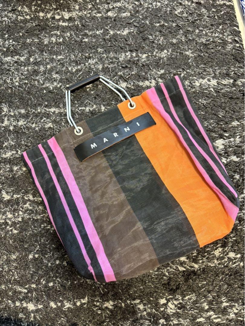 MARNI FLOWER CAFE ストライプバッグ トートバッグ