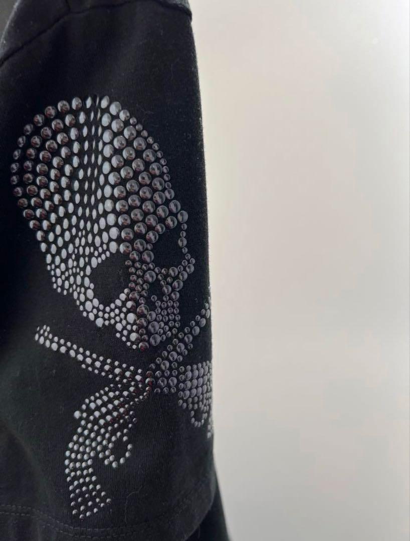未使用3面スワロブラックメタルTシャツmastermind JAPAN×roar