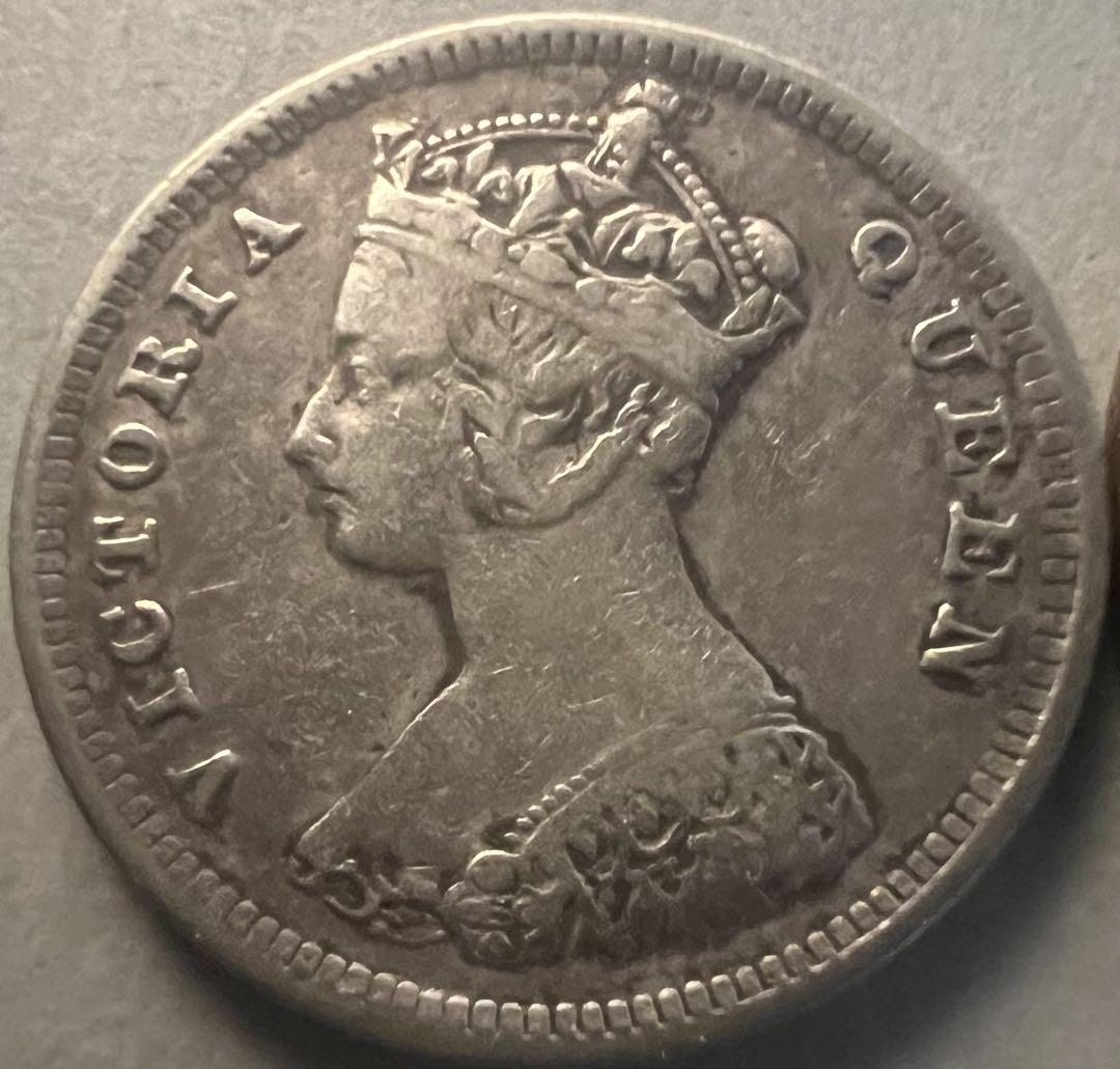 1884年 香港 ビクトリア女王 10セント銀貨