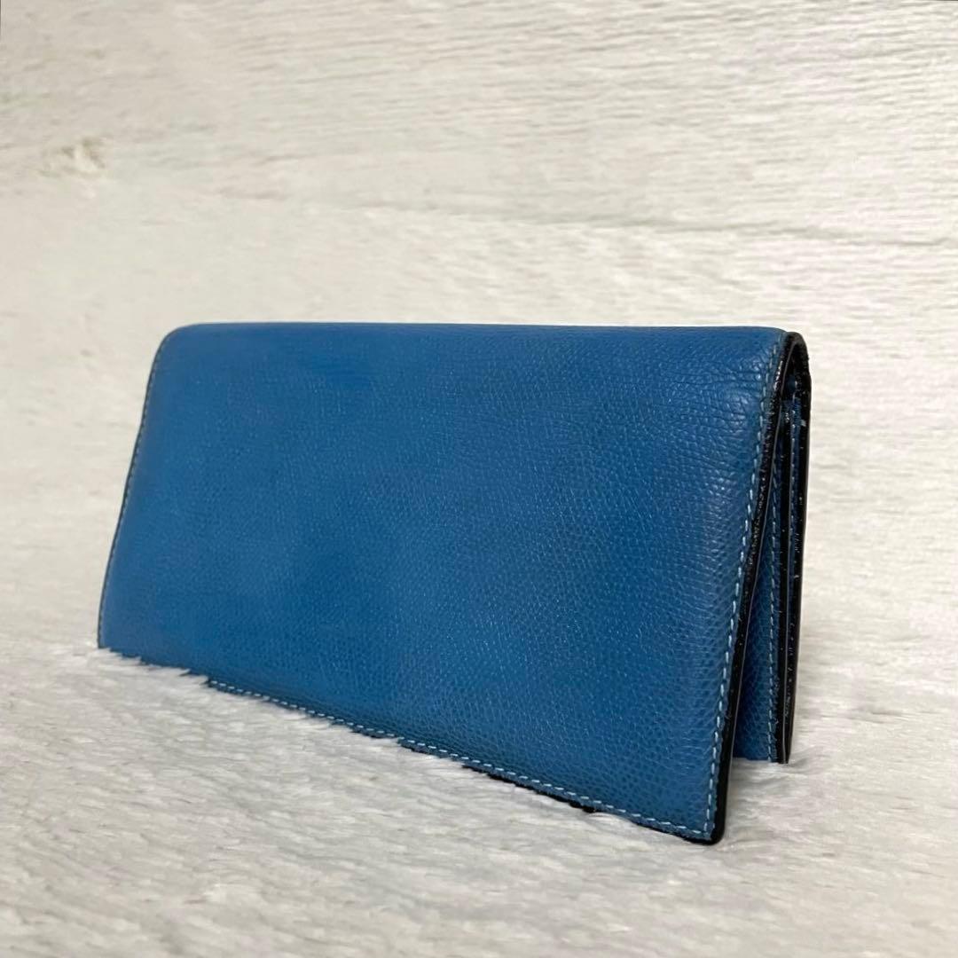 良品⭐️ヴァレクストラ 長財布 レザー ブルー