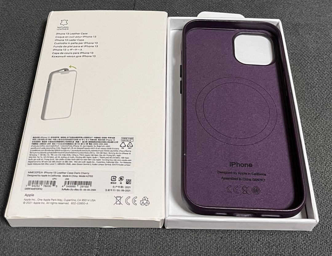 Apple iPhone 13 mini レザーケース パープル iPhone13 Mini レザーケース アップル純正 ダックチェリー