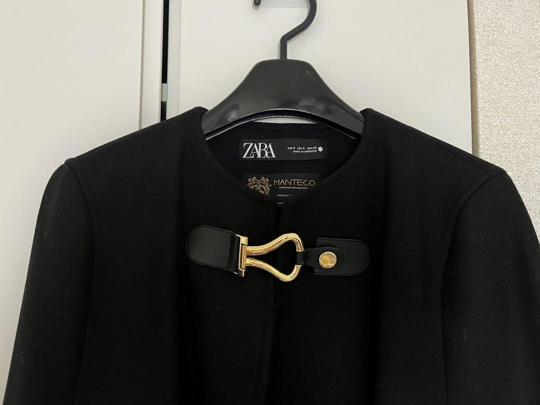 ZARA バックル付きケープコート