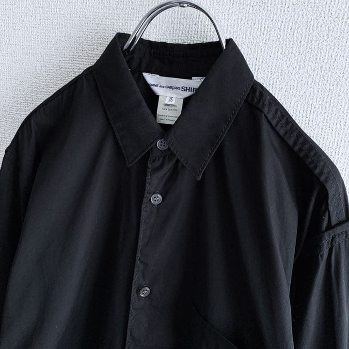 極美品 フランス製 コムデギャルソンシャツ フォーエバー 黒 コットン