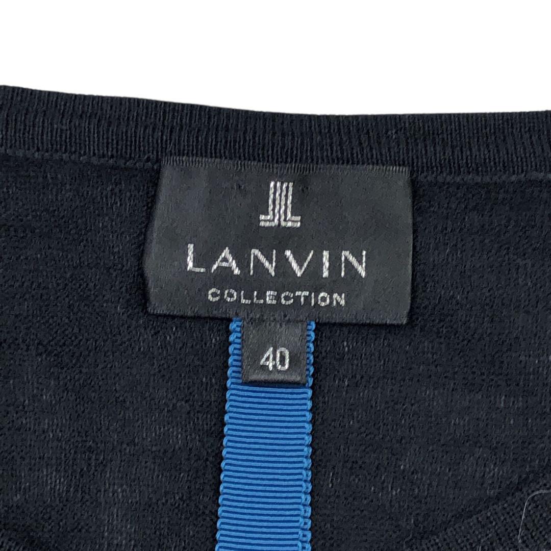 LANVIN COLLECTION カーディガン 花柄 刺繍 黒 40表記 M - メルカリ