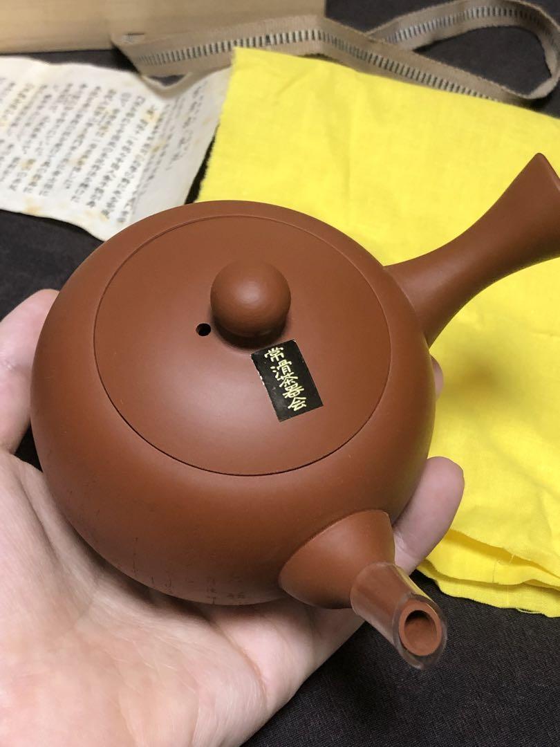 常滑焼 人間国宝 山田常山 三代常山 細字彫 六歌仙 朱泥茶注 急須 茶注