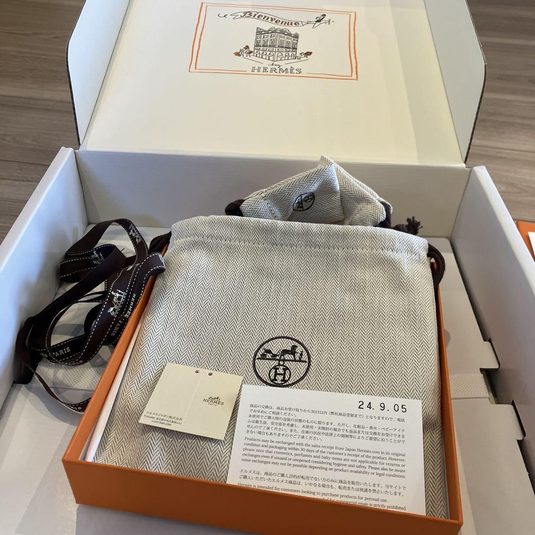 HERMES ケリー18 ベルト　エトゥープ　シルバー