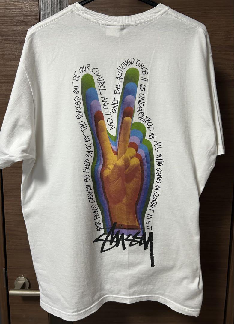 Stussy ステューシーPeace Hand Tシャツ Lサイズ ホワイト