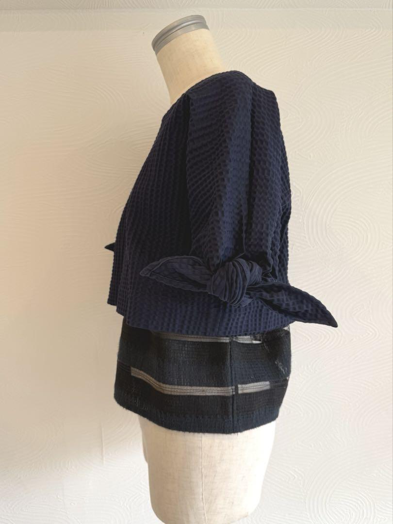 選ぶなら ネイビー msgm ボンディング トップス サイズ38 半袖 トップス トップス