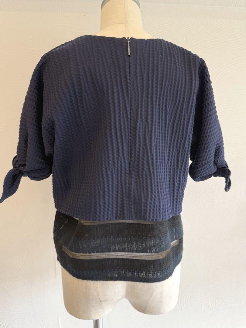 msgm ネイビー ボンディング トップス 半袖 サイズ38 トップス
