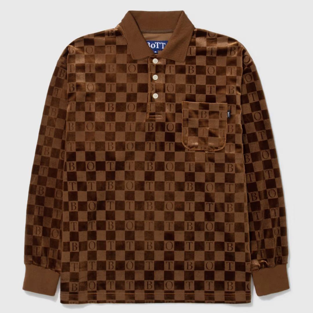 BoTT Checkerboard Velour Polo ブラウン ベロア