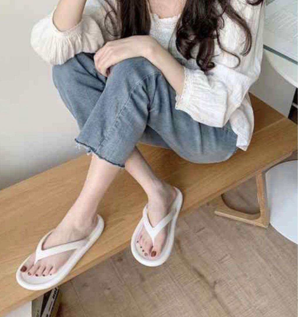 シンプル ビーチサンダル シャワーサンダル ブラック 23cm 男女 シンプル ビーチサンダル シャワーサンダル ブラック 23cm 男女