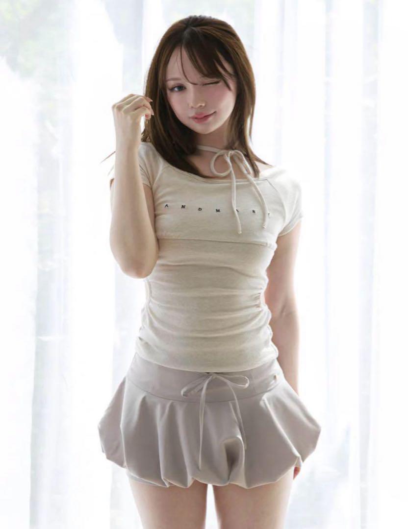 andmary Mary logo ribbon tops ベージュ TOPS