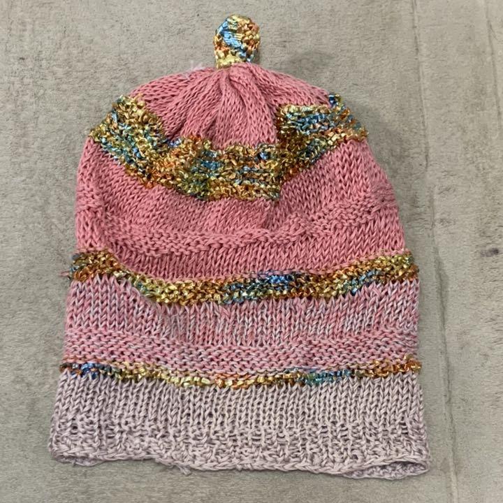 メルカリ レーヨンとコットンニットの後ろ下がり帽子 作家さん 300 中古や未使用のフリマ