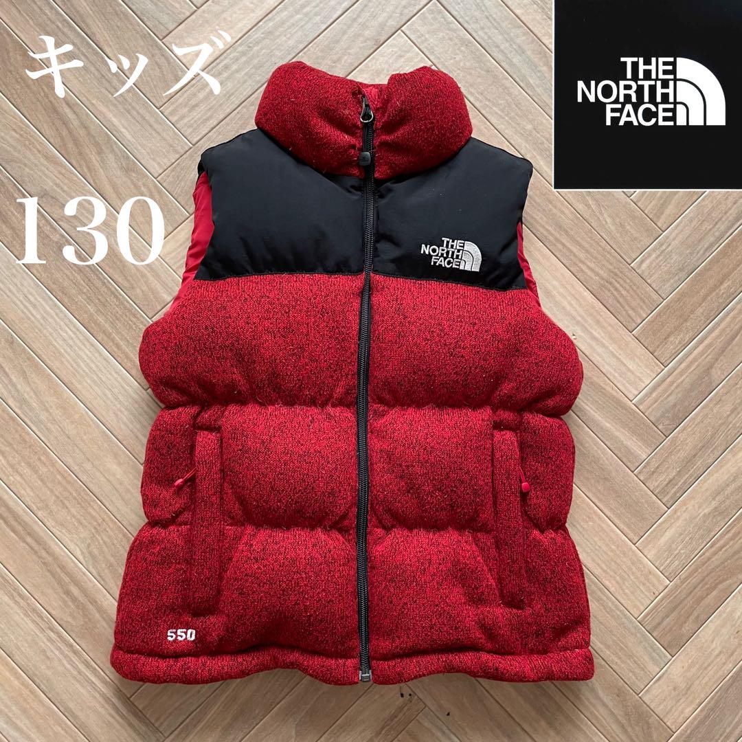 【550フィル 】ザノースフェイス　ダウンベスト　キッズ　赤　130