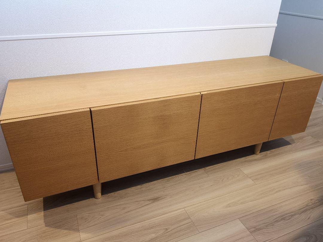 【美品 国産 大川家具 天然木 オーク テレビボード クアトロAV 158cm】 【美品 国産 大川家具 天然木 オーク テレビボード クアトロAV 158cm】