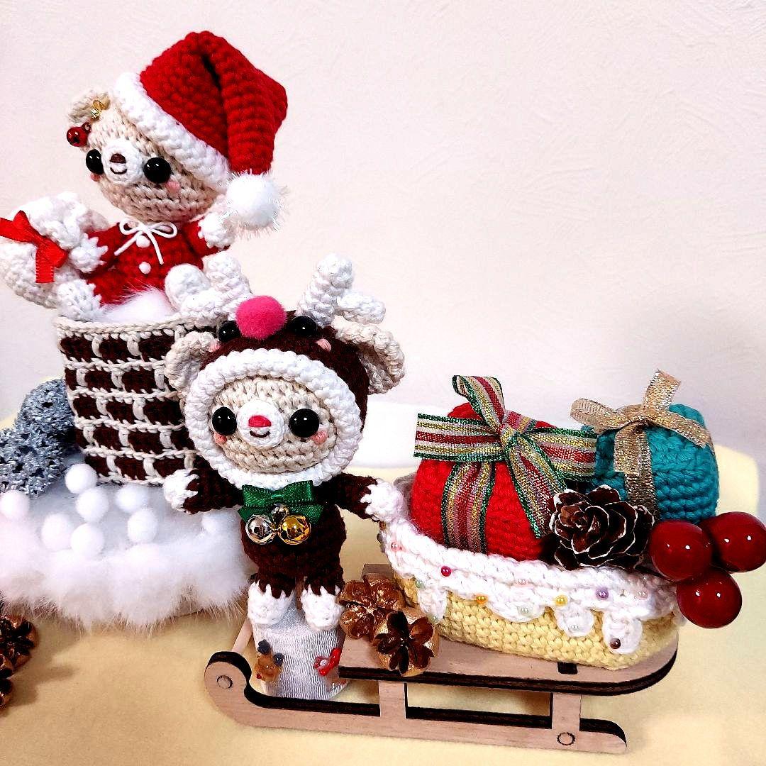ハンドメイド　クリスマス　インテリア　編みぐるみ　イベント　置物